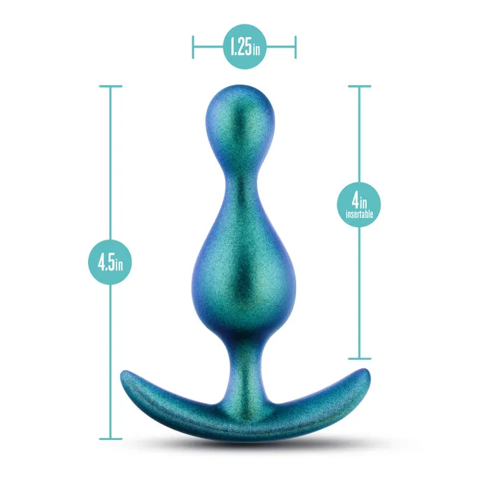 Blush Anal Anal Adventures Matrix By Blush The Photon Plug 45 inch Smooth Tapered Butt Plug in Neptune Teal With Stayput Technology AnchorTech Base
