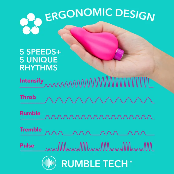 Blush Female Sex Toys Aria By Blush Epic AF Curved Fuchsia Silicone Vibrator with Powerful RumboTech Technology
