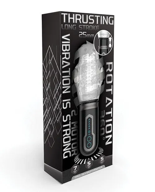 Vibrators SECWELL Male Rose 2 Thrusting Rotator Black Vibrators SECWELL Male Rose 2 Thrusting Rotator Black