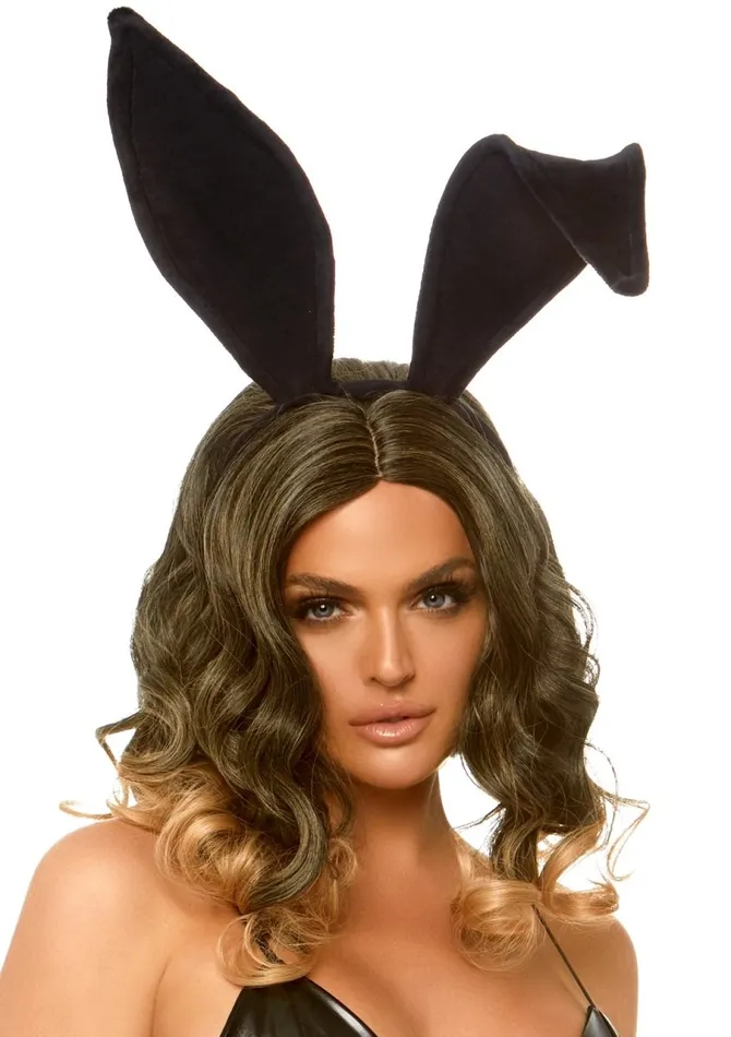Leg Avenue Vibrators Bendable Velvet Bunny Rabbit Ear Headband Black