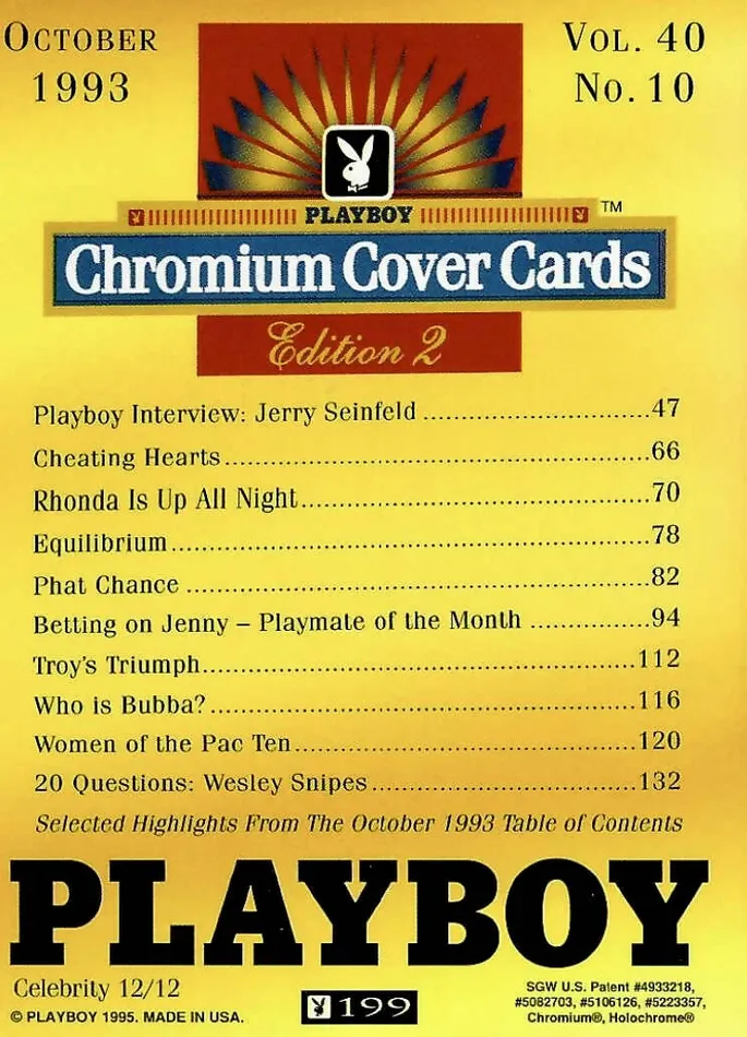 Couples Greenthunderbirds Cards Playboy Chromium Cover Edition 2 199