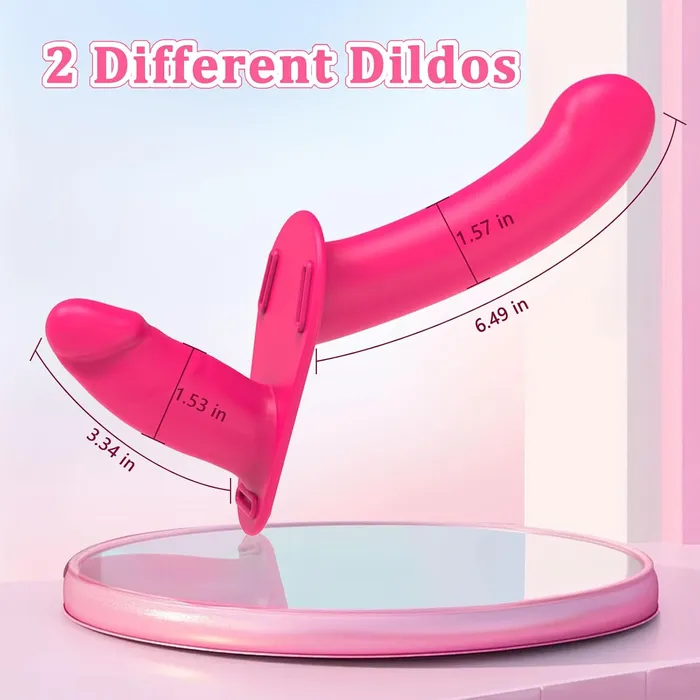 CupidSecrets 2 in 1 Pink Vibrating Strap On Female Sex Toys CupidSecrets 2 in 1 Pink Vibrating Strap On Female Sex Toys