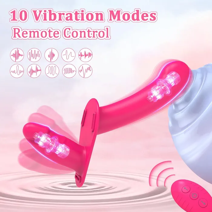 CupidSecrets 2 in 1 Pink Vibrating Strap On Female Sex Toys CupidSecrets 2 in 1 Pink Vibrating Strap On Female Sex Toys