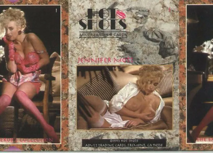 Hot Shots series 2 Jennifer Mott foldout card unfolded Peter Comparettos Cards Vibrators