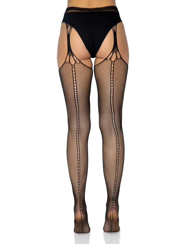Leg Avenue Vibrators Ally Garter Belt Net Stockings