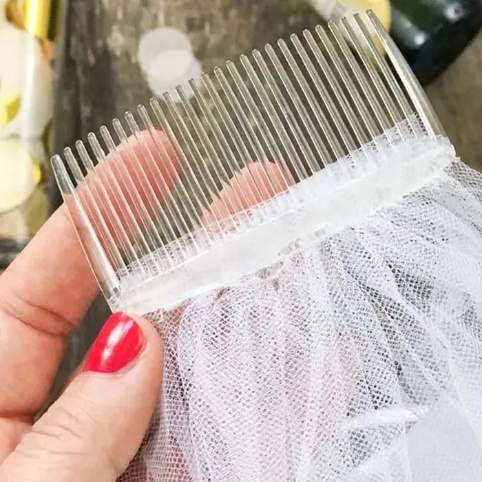 White Bridal Veil with Comb All Bachelorette Male Sex Toys